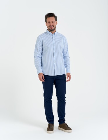 Koszule męskie - Koszula męska bawełniana z długim rękawem typu oxford WZÓR 1 - produkt 11