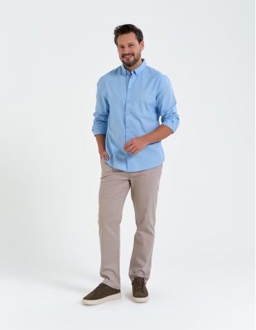 Koszule męskie - Koszula męska bawełniana z długim rękawem typu oxford NIEBIESKI - produkt 8