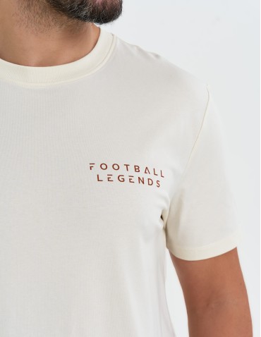 Nowości - T-shirt męski bawełniany ze sportowym akcentem o regularnym kroju BEŻOWY - produkt 3