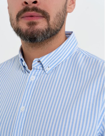 Koszule męskie - Koszula męska bawełniana z długim rękawem typu oxford WZÓR 1 - produkt 13