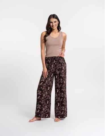 Piżamy - Piżama damska z topem na ramiączkach i szerokimi spodniami WZÓR 1 - produkt 6