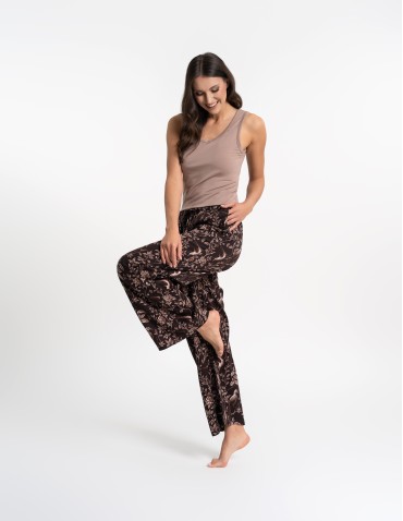 Piżamy - Piżama damska z topem na ramiączkach i szerokimi spodniami WZÓR 1 - produkt 5