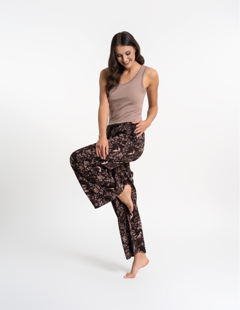 Piżamy - Piżama damska z topem na ramiączkach i szerokimi spodniami WZÓR 1 - produkt moraj.pl 5