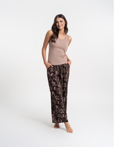 Piżamy - Piżama damska z topem na ramiączkach i szerokimi spodniami WZÓR 1 - produkt 8