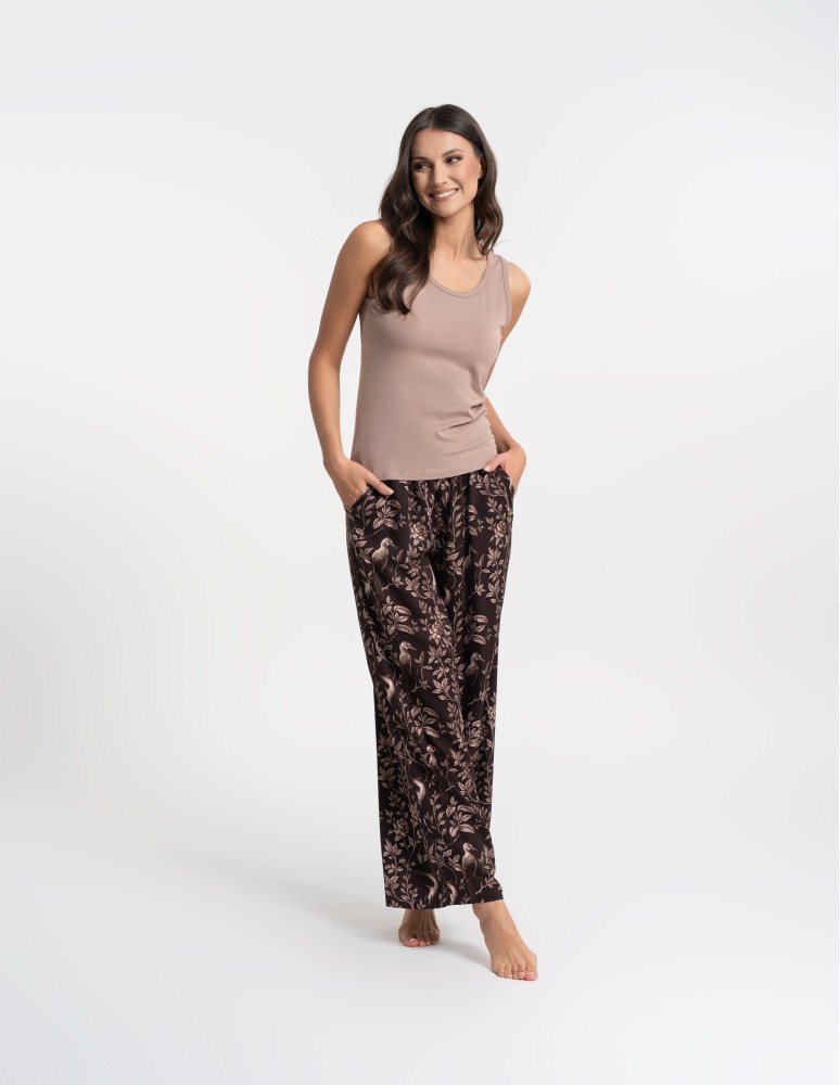 Piżamy - Piżama damska z topem na ramiączkach i szerokimi spodniami WZÓR 1 - produkt moraj.pl 8