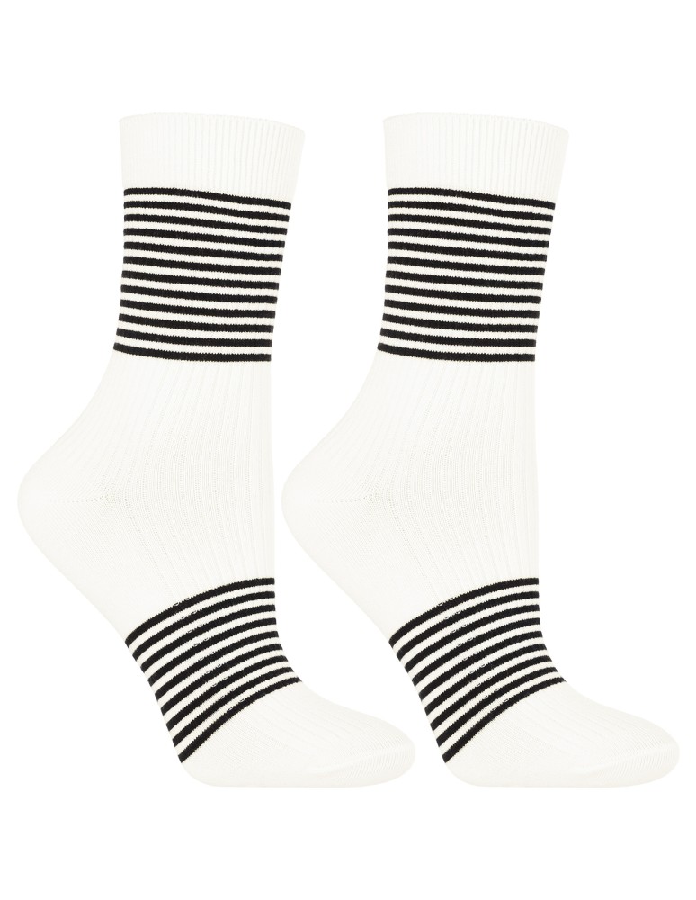 Długie - Skarpety damskie w paski z wiskozy 3-pak WIELOKOLOROWY  - produkt moraj.pl 4