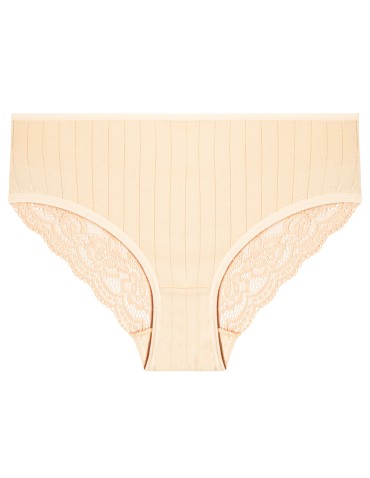 Nowości - Majtki damskie bikini prążkowane z koronkowym tyłem 12-pak WIELOKOLOROWY - produkt 3