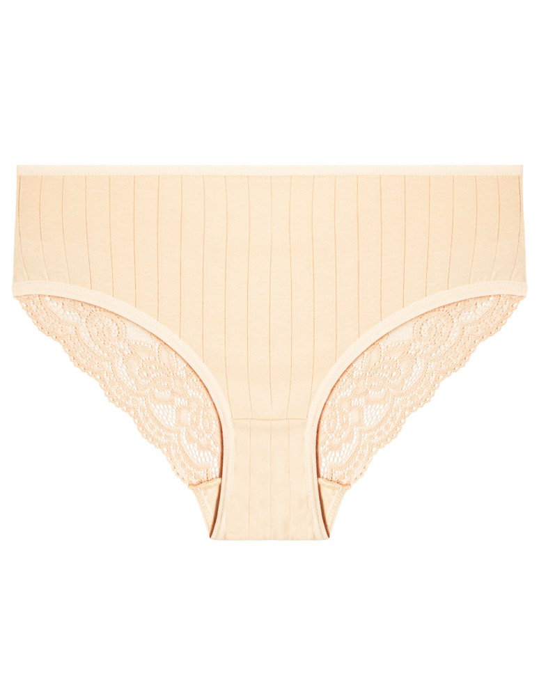 Nowości - Majtki damskie bikini prążkowane z koronkowym tyłem 12-pak WIELOKOLOROWY  - produkt moraj.pl 3