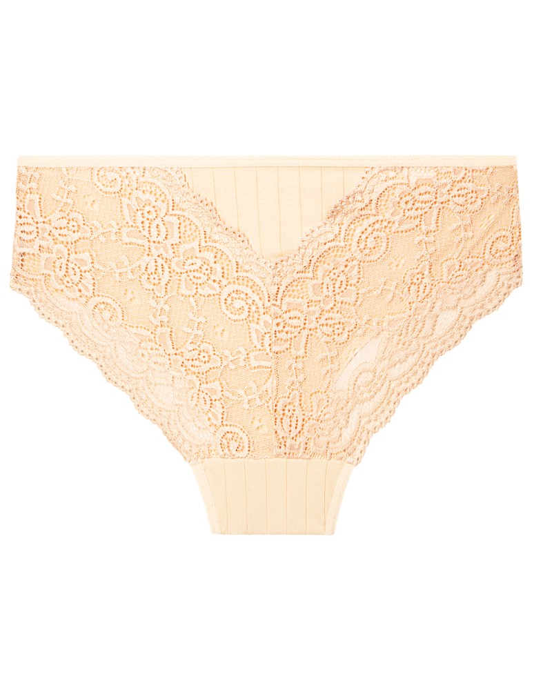 Nowości - Majtki damskie bikini prążkowane z koronkowym tyłem 12-pak WIELOKOLOROWY  - produkt moraj.pl 4