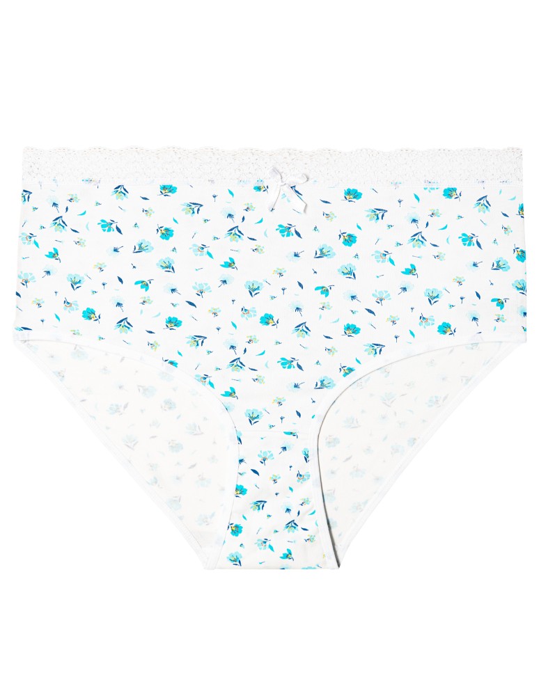 Majtki figi - Majtki damskie figi maxi bikini bawełniane w kwiatuszki 4-pak WIELOKOLOROWY  - produkt moraj.pl 5