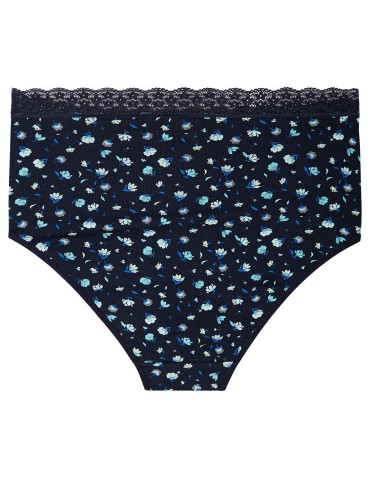 Majtki figi - Majtki damskie figi maxi bikini bawełniane w kwiatuszki 4-pak WIELOKOLOROWY - produkt 9