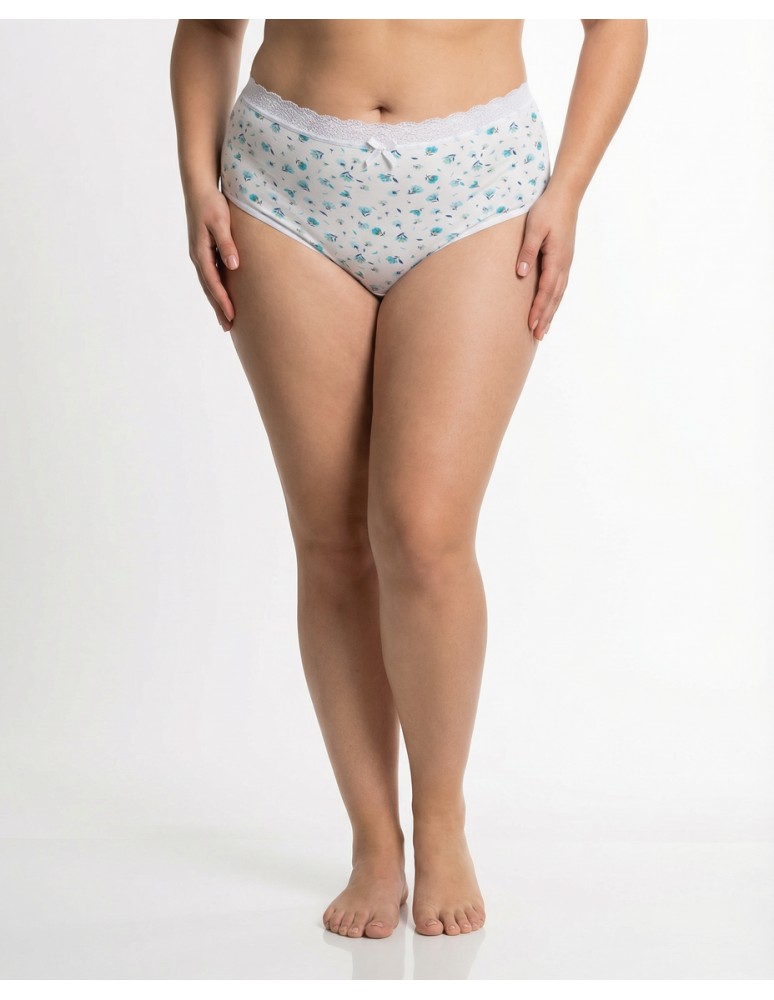 Majtki figi - Majtki damskie figi maxi bikini bawełniane w kwiatuszki 4-pak WIELOKOLOROWY  - produkt moraj.pl 10