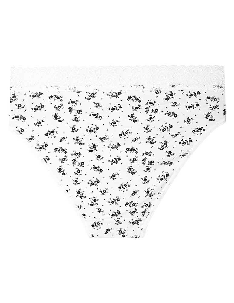 Majtki damskie - Damskie majtki figi bikini bawełniane wykończone koronką 4-pak WIELOKOLOROWY - produkt moraj.pl 10