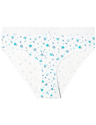 Majtki damskie - Majtki damskie figi bikini z elastycznym koronkowym pasem 4-pak WIELOKOLOROWY - produkt 9