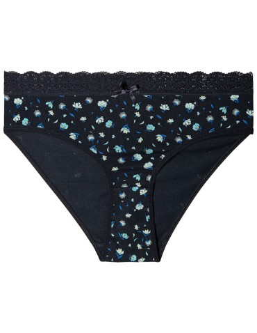 Majtki damskie - Majtki damskie figi bikini z elastycznym koronkowym pasem 4-pak WIELOKOLOROWY - produkt 10