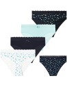 Majtki damskie figi bikini z elastycznym koronkowym pasem 4-pak WIELOKOLOROWY