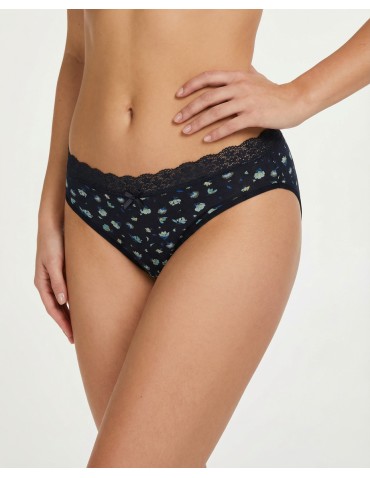 Majtki damskie figi bikini z elastycznym koronkowym pasem 4-pak - WIELOKOLOROWY  - produkt 2