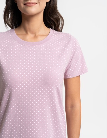 Koszula nocna damska z krótkim rękawem w kropeczki  - produkt 2