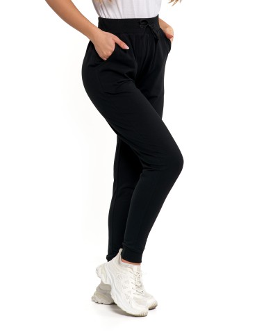 Spodnie damskie dresowe basic - CZARNY