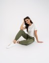 Spodnie damskie dresowe basic KHAKI