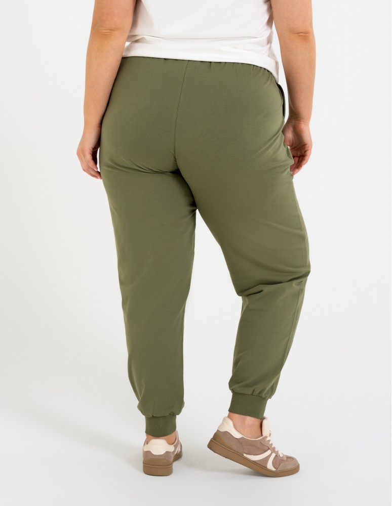 Spodnie damskie - Spodnie damskie dresowe basic KHAKI  - produkt moraj.pl 8