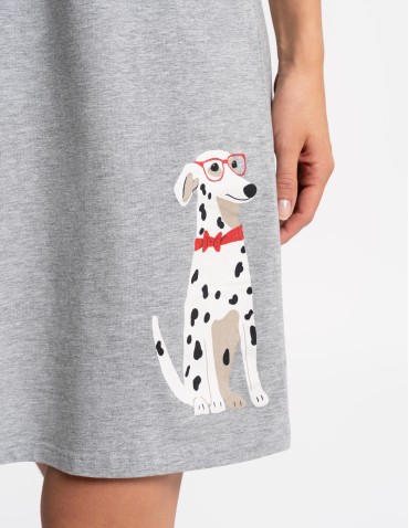 Koszula nocna damska bawełniana z nadrukiem dalmatyńczyka - produkt 2