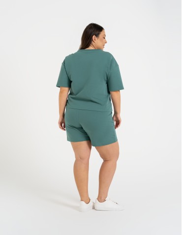 Koszulki z krótkim rękawem - T-shirt damski o luźnym kroju z napisami TURKUSOWY - produkt 8