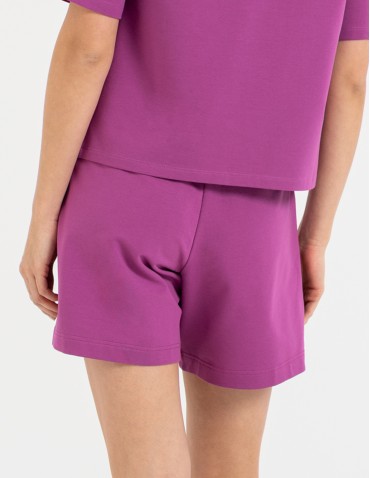 Szorty dresowe - Krótkie spodenki damskie o luźnym kroju z wysokim stanem FIOLETOWY - produkt 7