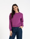 Bluza damska dresowa bawełniana o regularnym kroju FIOLETOWY
