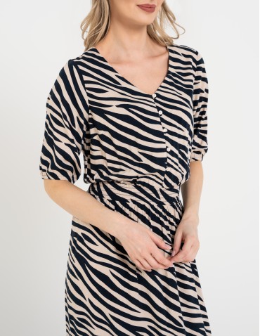 Sukienki i kombinezony - Sukienka damska maxi z wiskozy z elastyczną talią WZÓR 2 - produkt 2