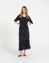 Sukienka damska maxi z wiskozy z elastyczną talią WZÓR 1