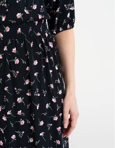 Sukienki i kombinezony - Sukienka damska maxi z wiskozy z elastyczną talią WZÓR 1 - produkt 10