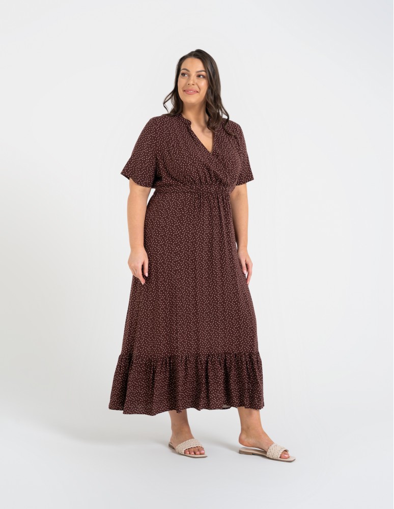 SUKIENKI - Sukienka damska maxi z wiskozy z kopertowym dekoltem WZÓR 2 - produkt moraj.pl 9