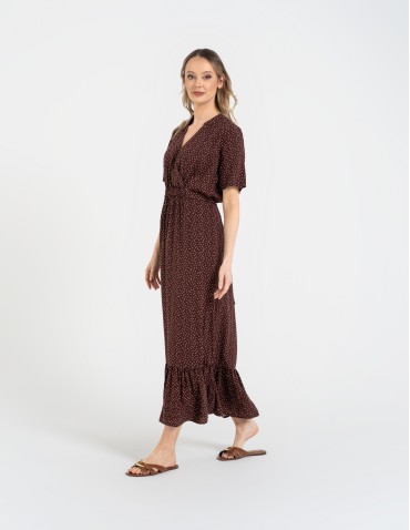 SUKIENKI - Sukienka damska maxi z wiskozy z kopertowym dekoltem WZÓR 2 - produkt 6