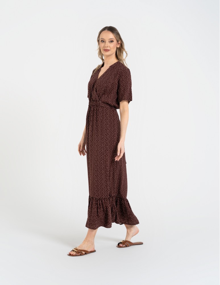 SUKIENKI - Sukienka damska maxi z wiskozy z kopertowym dekoltem WZÓR 2 - produkt moraj.pl 6