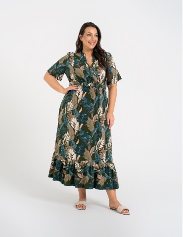 SUKIENKI - Sukienka damska maxi z wiskozy z kopertowym dekoltem WZÓR 1 - produkt 12