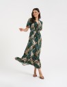 Sukienka damska maxi z wiskozy z kopertowym dekoltem WZÓR 1