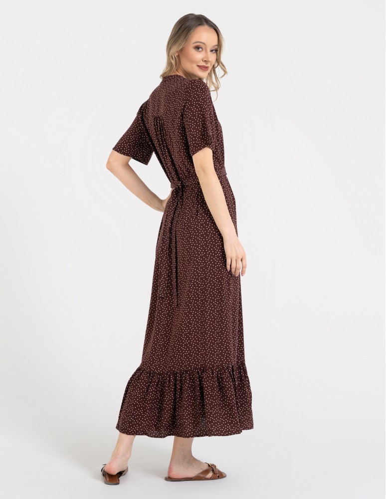 SUKIENKI - Sukienka damska maxi z wiskozy z kopertowym dekoltem WZÓR 2 - produkt moraj.pl 5