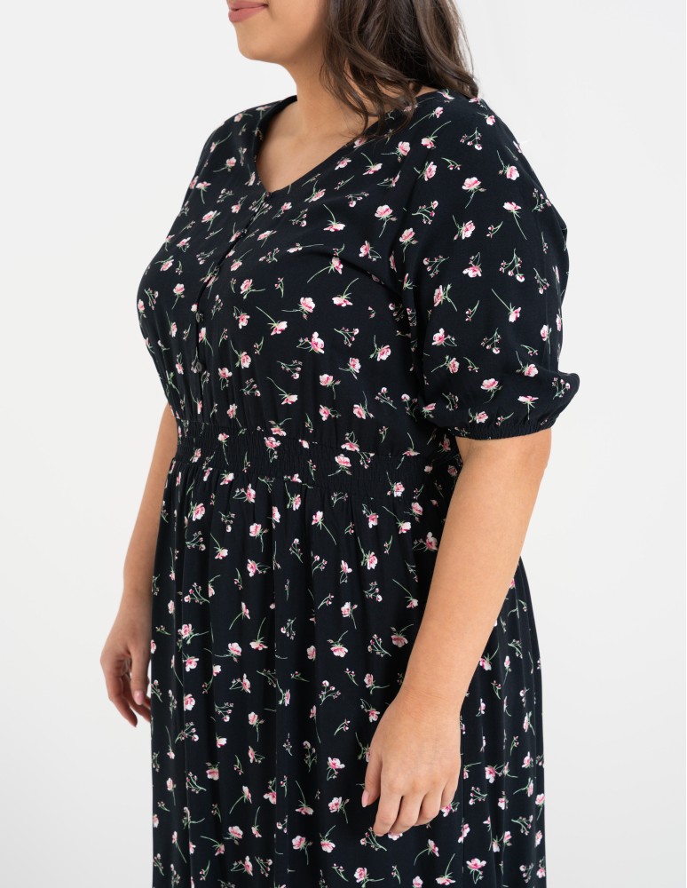 Sukienki i kombinezony - Sukienka damska maxi z wiskozy z elastyczną talią WZÓR 1  - produkt moraj.pl 7