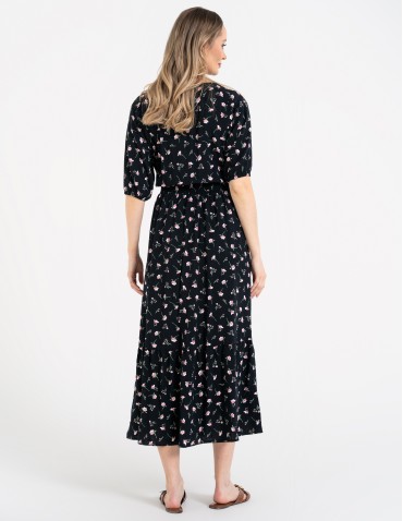 Sukienki i kombinezony - Sukienka damska maxi z wiskozy z elastyczną talią WZÓR 1 - produkt 5