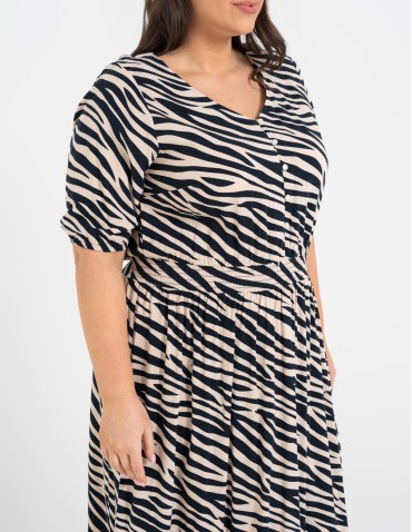 Sukienki i kombinezony - Sukienka damska maxi z wiskozy z elastyczną talią WZÓR 2 - produkt 12