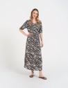 Sukienka damska maxi z wiskozy z elastyczną talią WZÓR 2