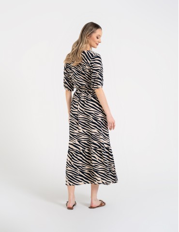 Sukienki i kombinezony - Sukienka damska maxi z wiskozy z elastyczną talią WZÓR 2 - produkt 7