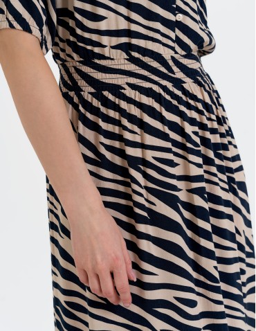 Sukienki i kombinezony - Sukienka damska maxi z wiskozy z elastyczną talią WZÓR 2 - produkt 4