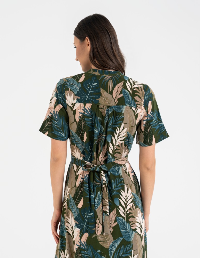 SUKIENKI - Sukienka damska maxi z wiskozy z kopertowym dekoltem WZÓR 1 - produkt moraj.pl 10