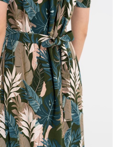 SUKIENKI - Sukienka damska maxi z wiskozy z kopertowym dekoltem WZÓR 1 - produkt 5