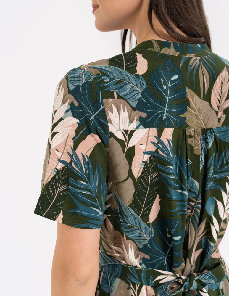 SUKIENKI - Sukienka damska maxi z wiskozy z kopertowym dekoltem WZÓR 1 - produkt moraj.pl 6