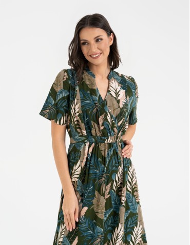 SUKIENKI - Sukienka damska maxi z wiskozy z kopertowym dekoltem WZÓR 1 - produkt 8