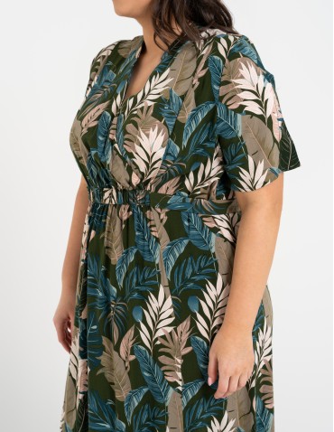 SUKIENKI - Sukienka damska maxi z wiskozy z kopertowym dekoltem WZÓR 1 - produkt 13