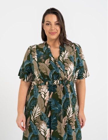 SUKIENKI - Sukienka damska maxi z wiskozy z kopertowym dekoltem WZÓR 1 - produkt 15